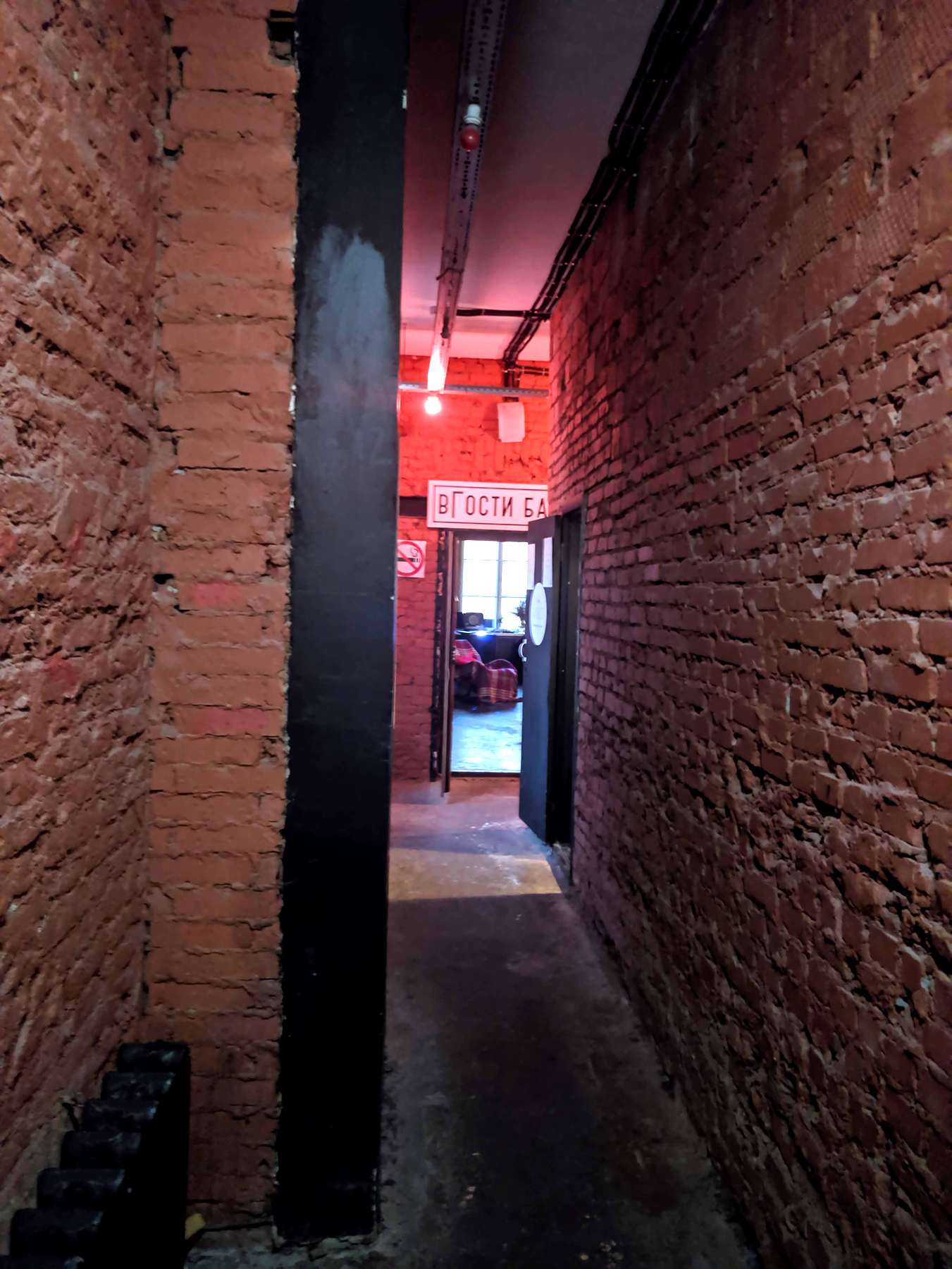 One of the narrow corridors at Golitsyn Loft