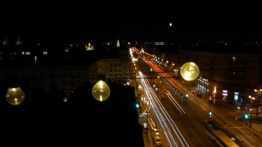 ...and came back after dinner to watch the Nevsky Prospekt at night