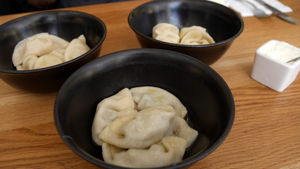 Our dumplings were filled with potato and mushroom, cabbage and cheese.
