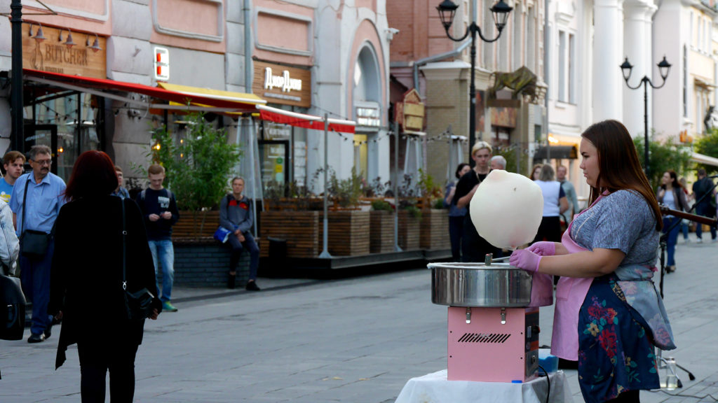 Zuckerwatte auf der Bolshaya Pokrovskaya