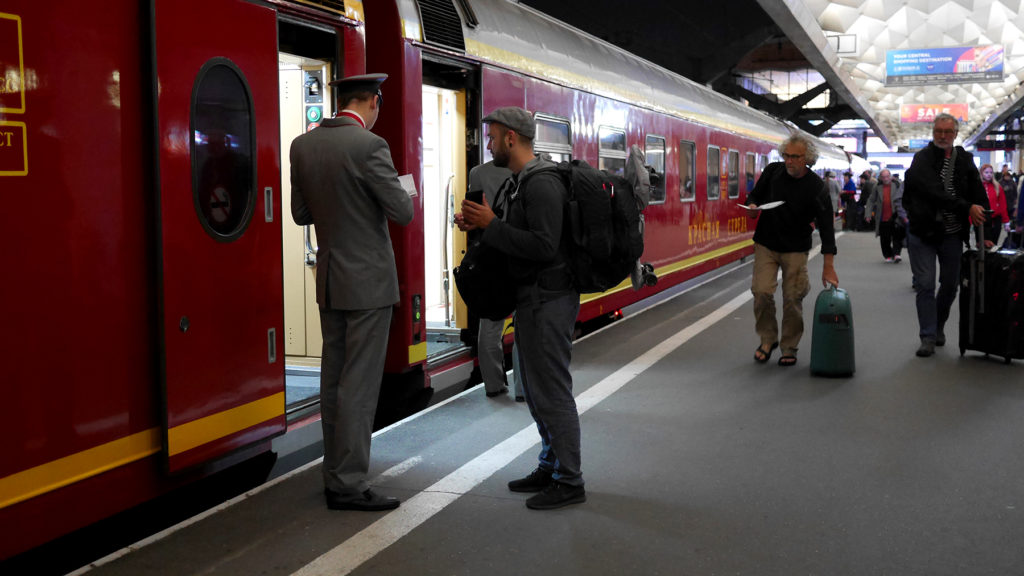 Boarding the Red Arrow