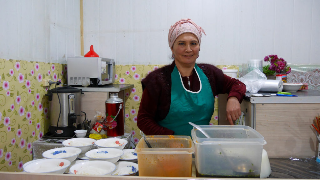 The gold-toothed lady behind our favourite Ashlan-Fu at the Small Bazaar