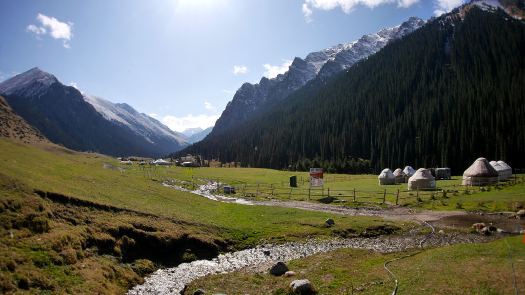 Our guesthouse had several yurts