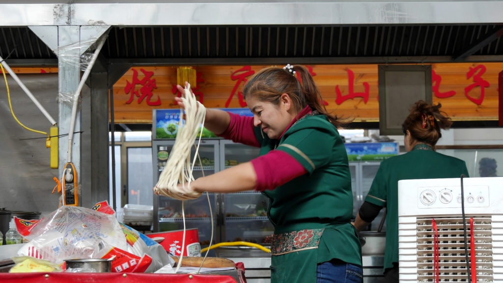 Lagman noodles in the making