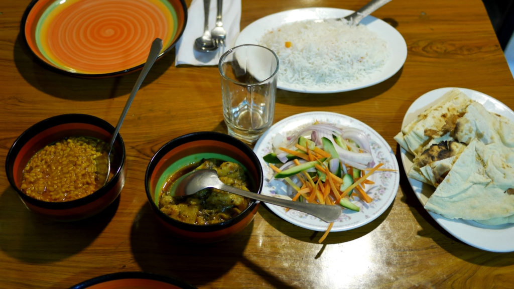 Lentils and vegetable curry in Rainbow Café