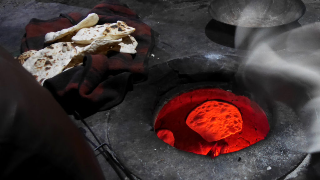 Naan in the tandoor oven