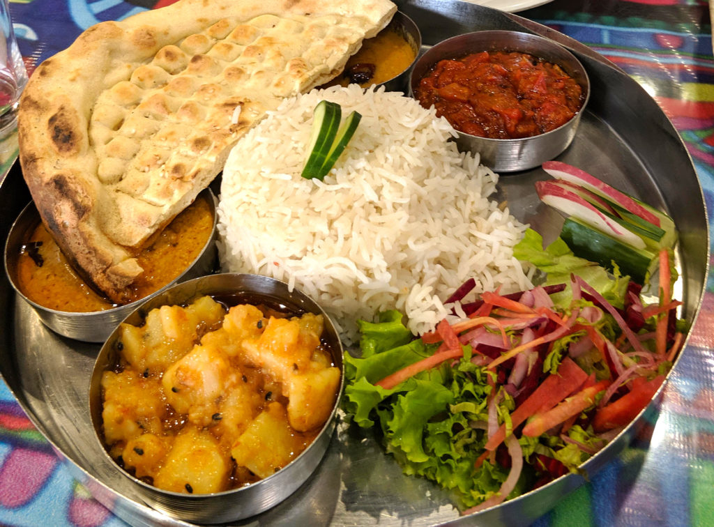 Vegetarian thali on our first evening in Lahore