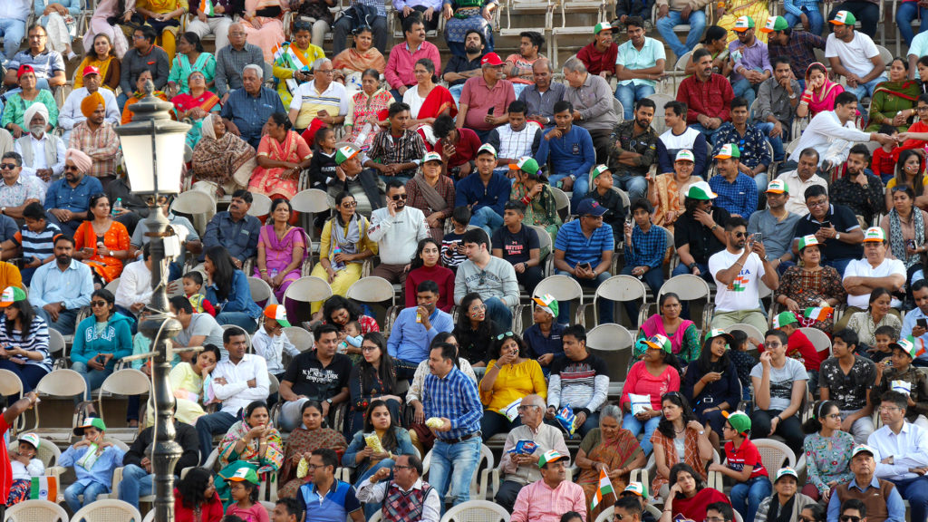Close-up of the Indian audience