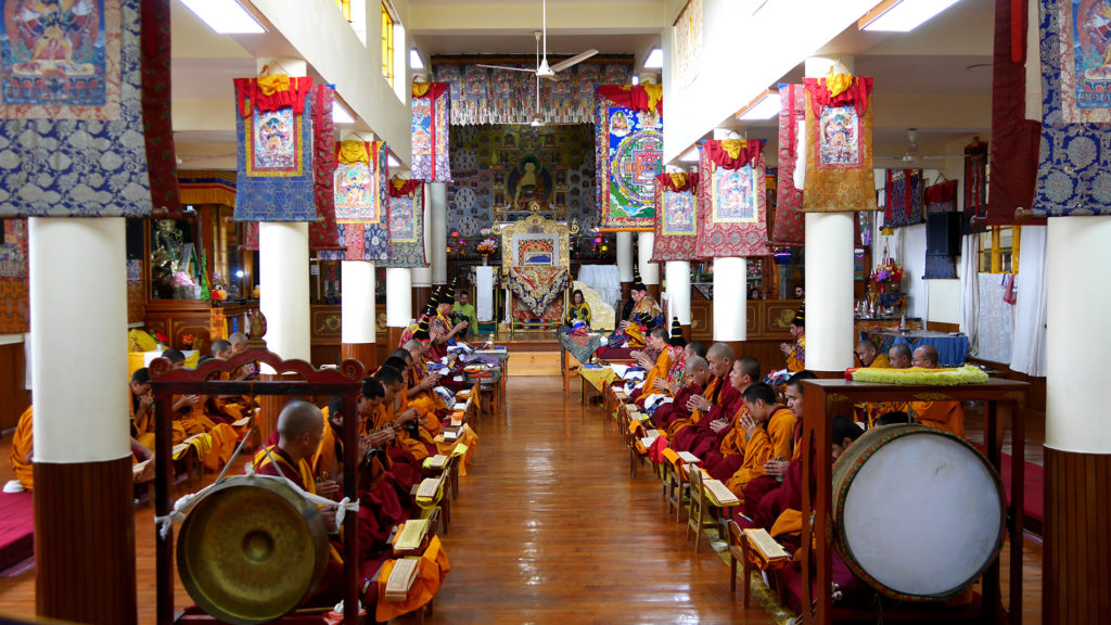 Prayer hall of of Dalai Lama’s temple