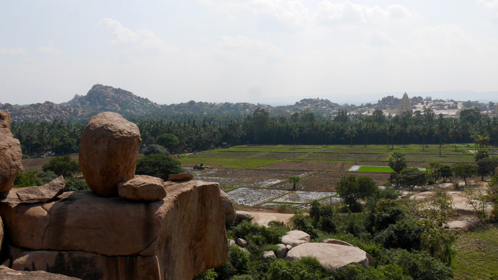 View from the Hampi Island to the temple side