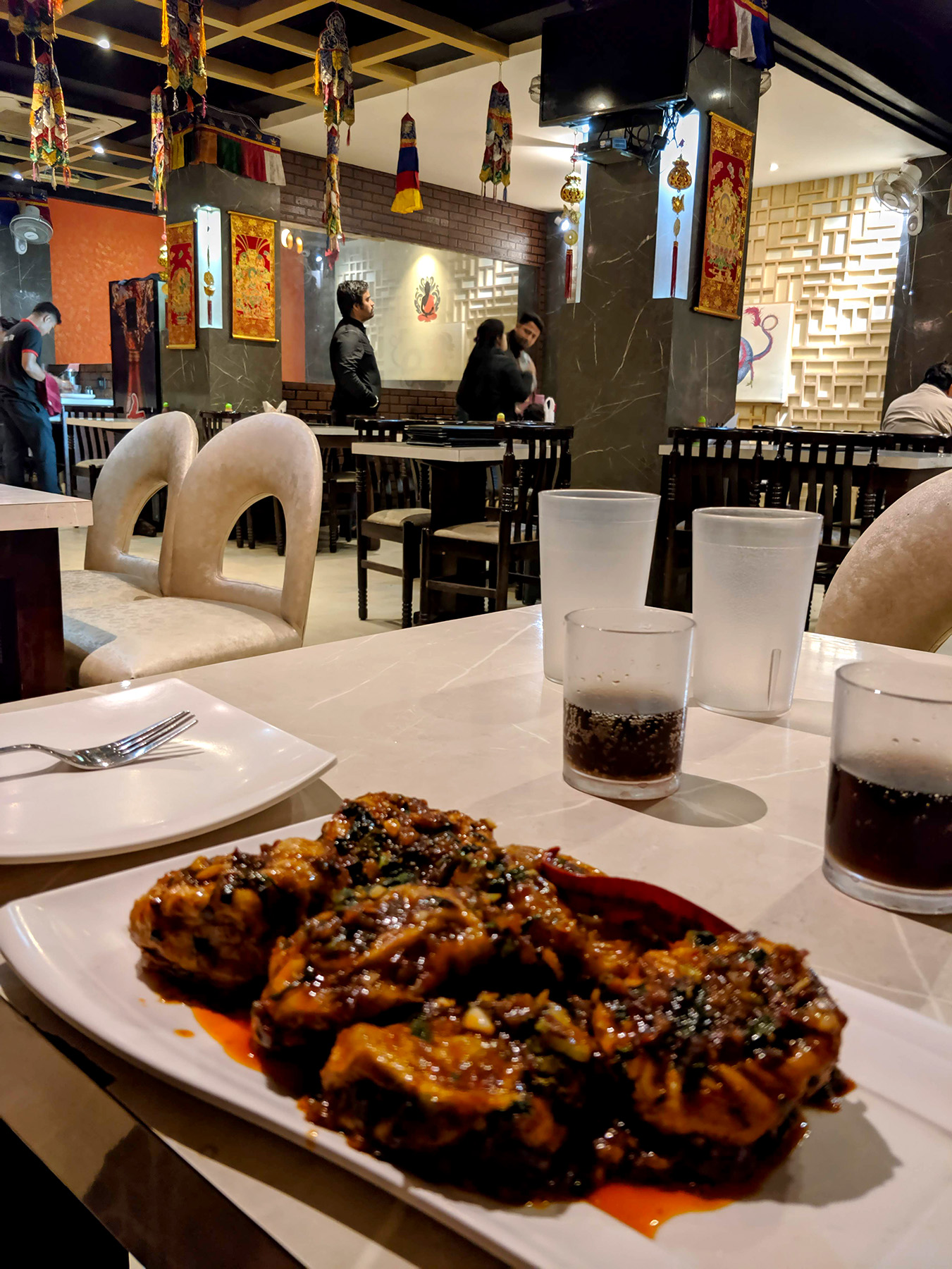 Szechuan style fried momos