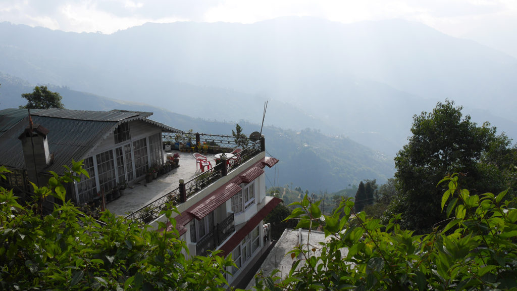 Teesta Homestay. Our balcony was that one in the middle under the roof terrace