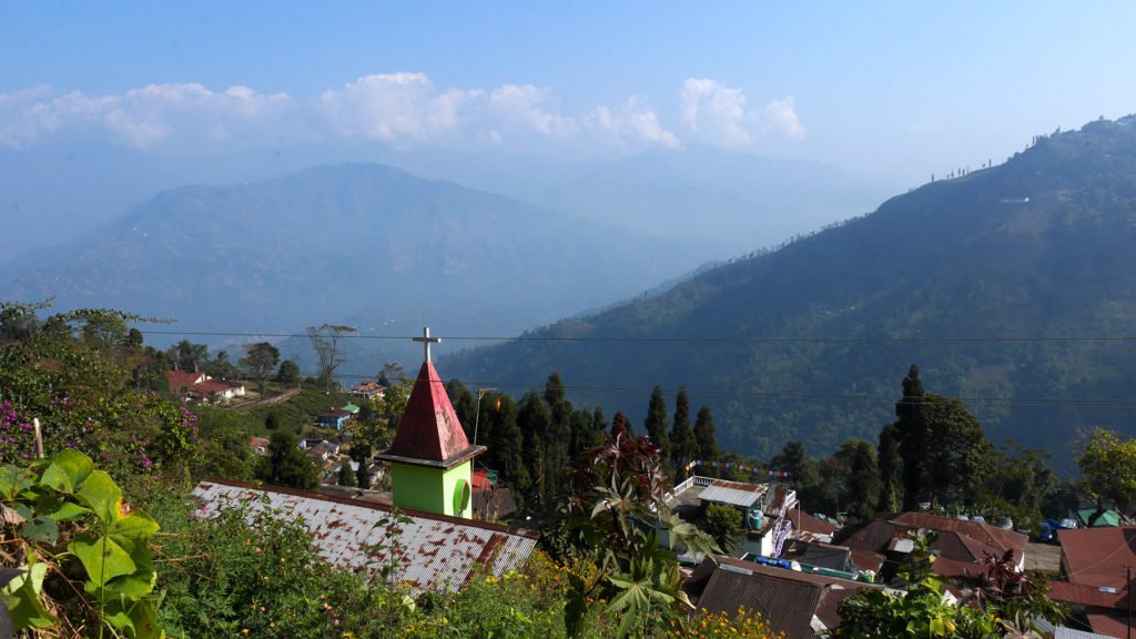 The small village with it‘s green church