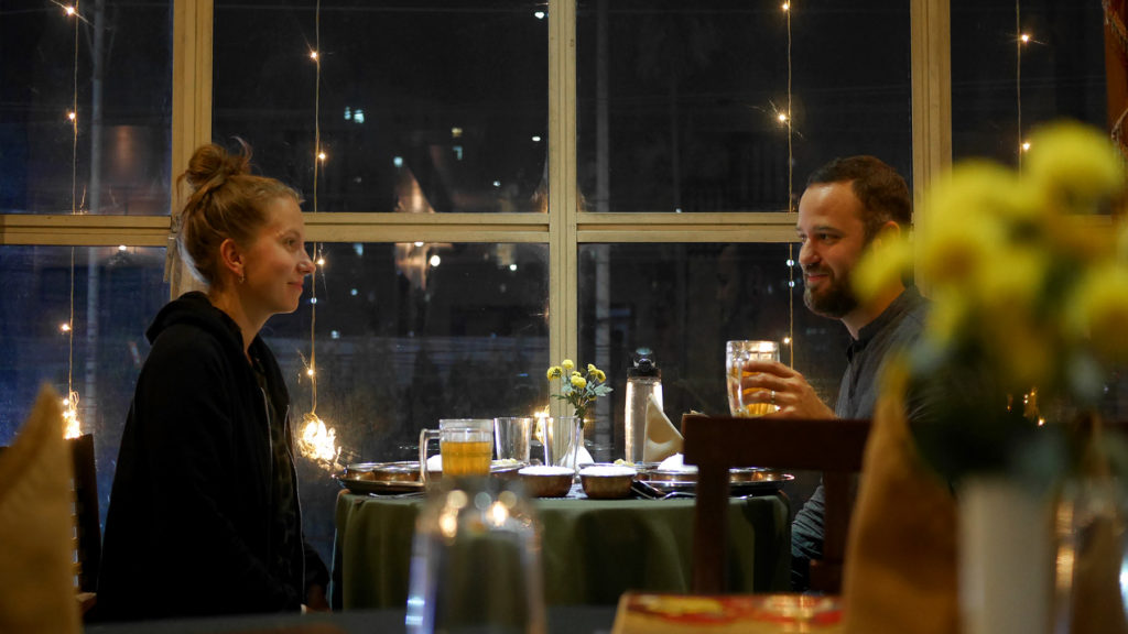 Unser romantischer Platz für das Abendessen