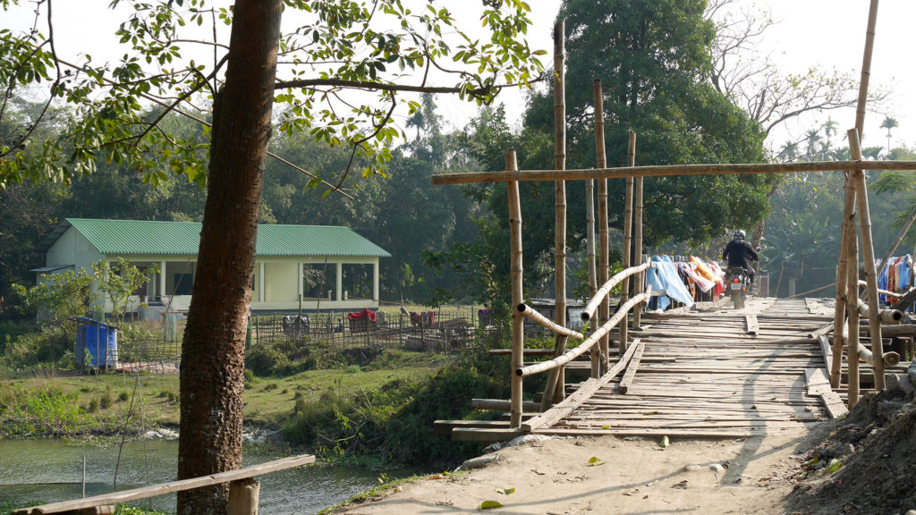 Seri crossing the bridge