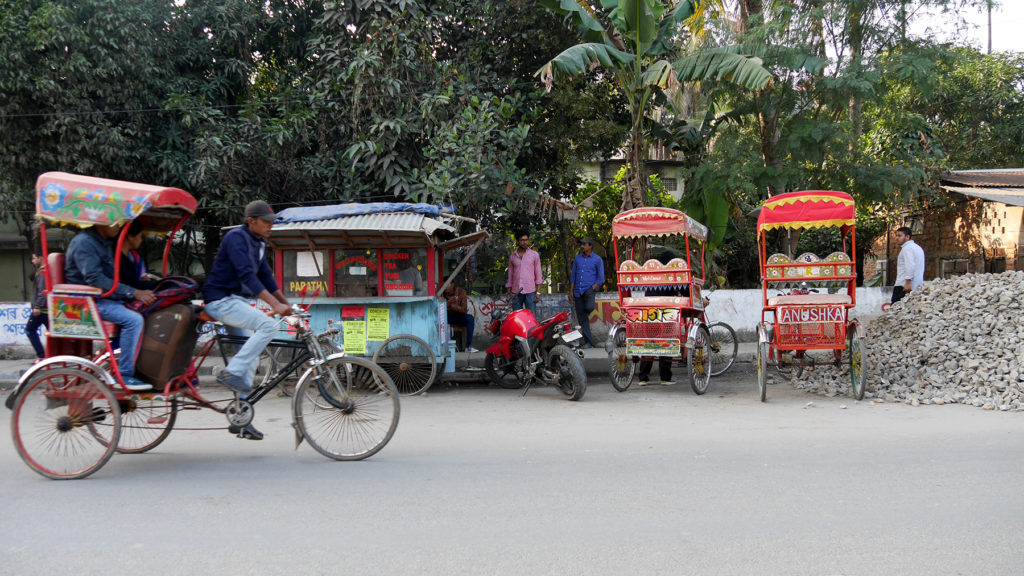 Bicycle rickshaws are a traditional way to move shorter distances in Guwahati