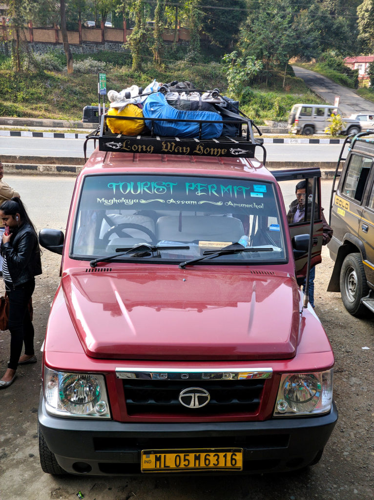 Our ride to Shillong. Somehow the slogan ”Long way home” fits well