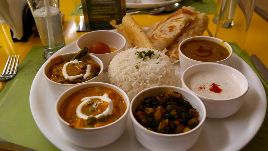 Delicious thali at Jiva South restaurant