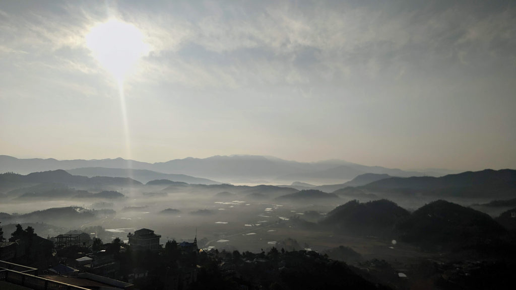 The view from our hotel's rooftop to the surrounding Champhai region