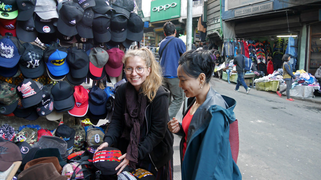 Shopping at Aizawl's market. There you can buy many souvenirs with beautiful traditional Mizo patterns