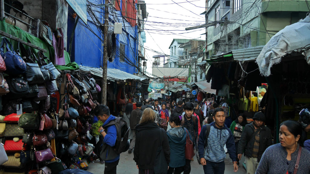 Even though Aizawl is peaceful in the evening, the market was a busy place at day time