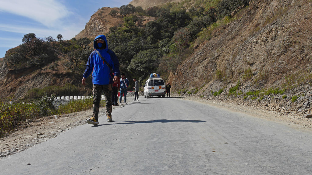 Waiting by a construction site on our way from Tedim to Kalay