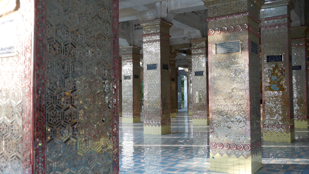 This shiny shrine was covered all over with mirror mosaic