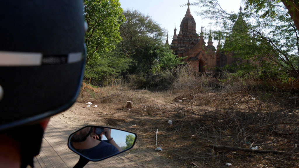 Pagoda spotting on an e-scooter