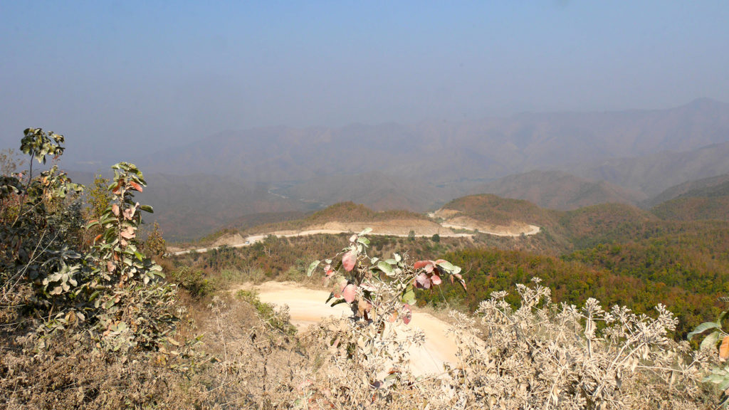 Curvy, dusty mountain road