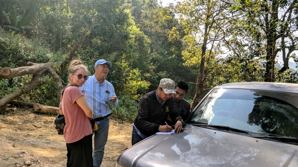 The nice men drawing us a map