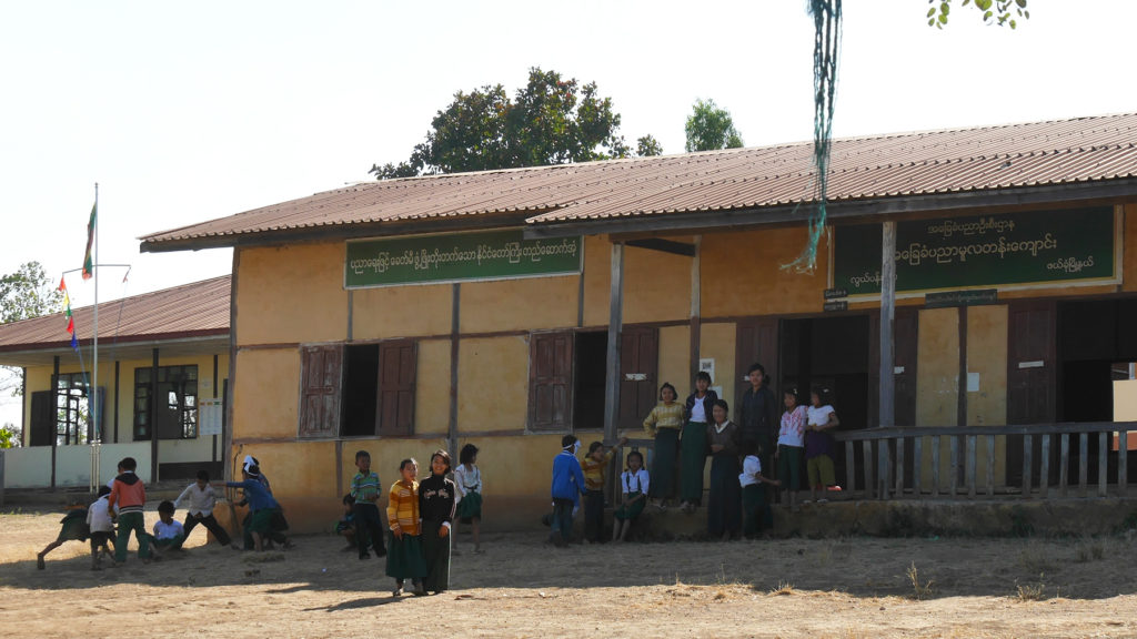 The school kids seemed happy about visitors on their island