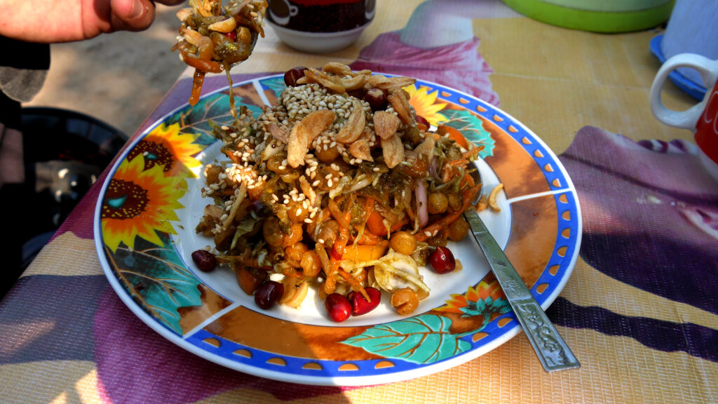 Burmese salads are crunchy and amazing. Especially this one!